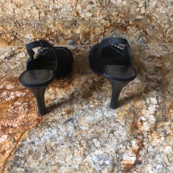 Sam & Libby Black Satin & Rhinestones sandals SZ 9 - Picture 4 of 8